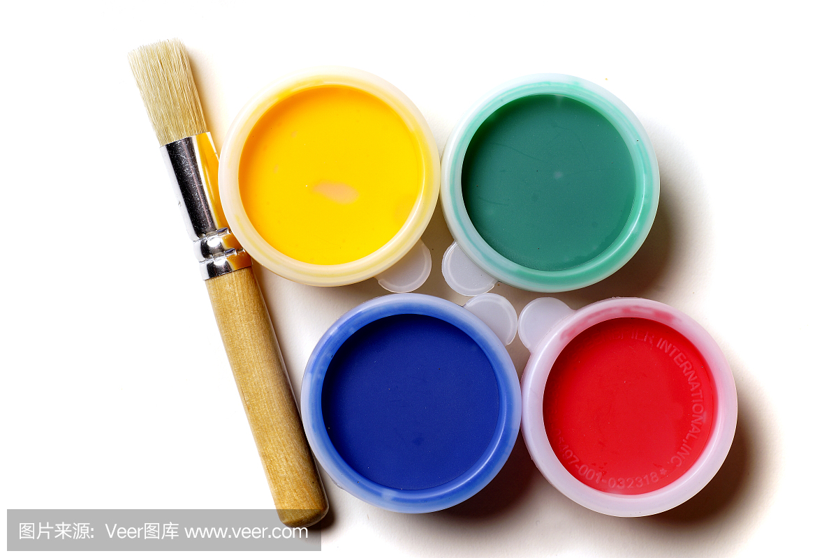 兒童油漆設置孤立的白色
